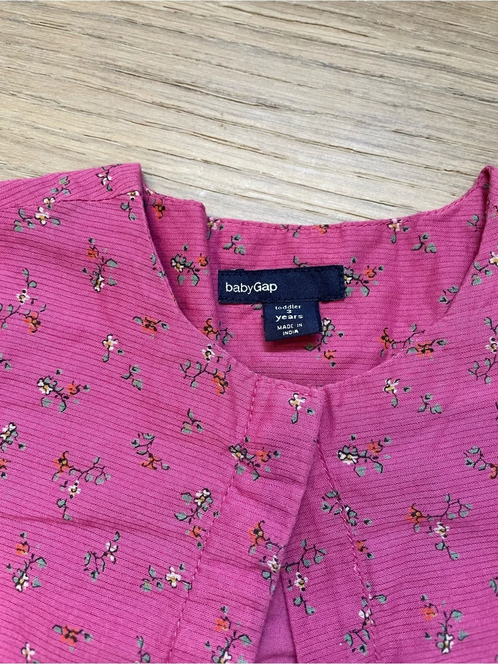 GAP Bright Pink Floral Button-Front Cotton Dress